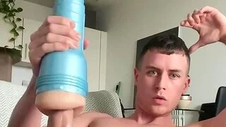 Gorgeous Hunk Jerks off hi big dick in the long run b for a long time he's home alone